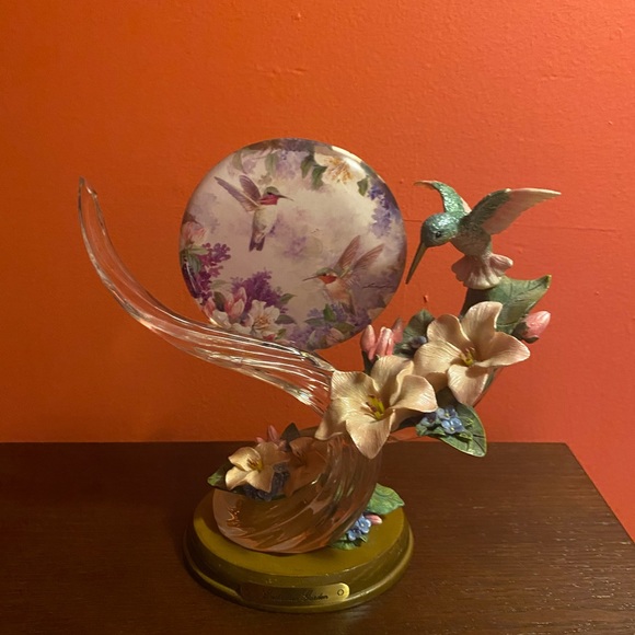 Lena liu Bradford Exchange Ltd Edition Enchanted Garden Hummingbird.